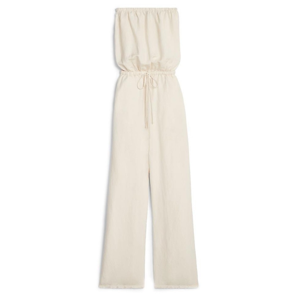 Express Strapless Linen-Blend Culotte Jumpsuit